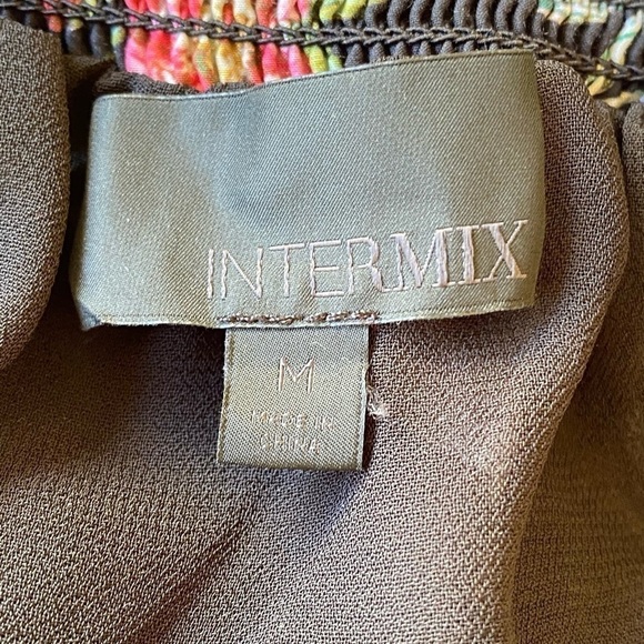 Intermix Black Floral Print Off the Shoulder Belted Mini Dress Size M - Picture 10 of 11